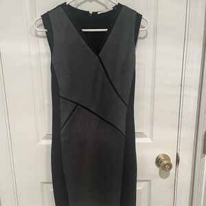Elegant Black and Gray Knee Length Dress